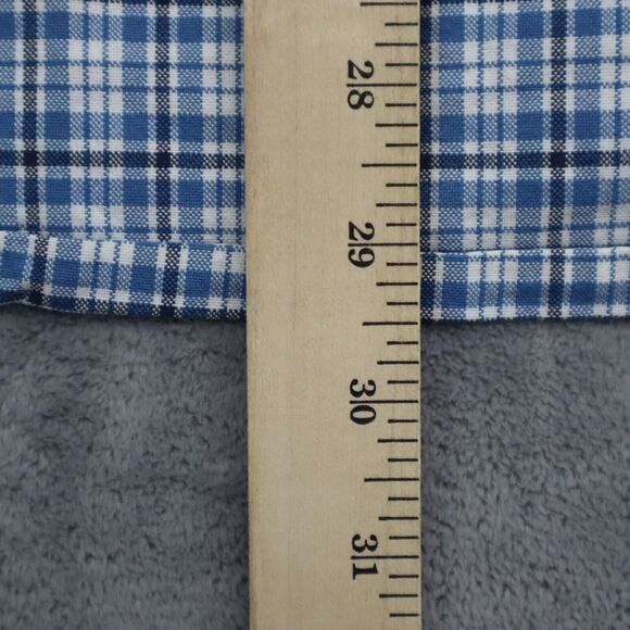 Eddie Bauer Shirt Mens XL Blue Plaid Button Down Short Sleeve Pocket Outdoor - Picture 3 of 16